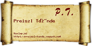 Preiszl Tünde névjegykártya