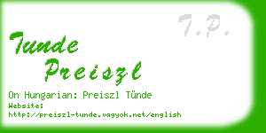 tunde preiszl business card