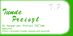 tunde preiszl business card